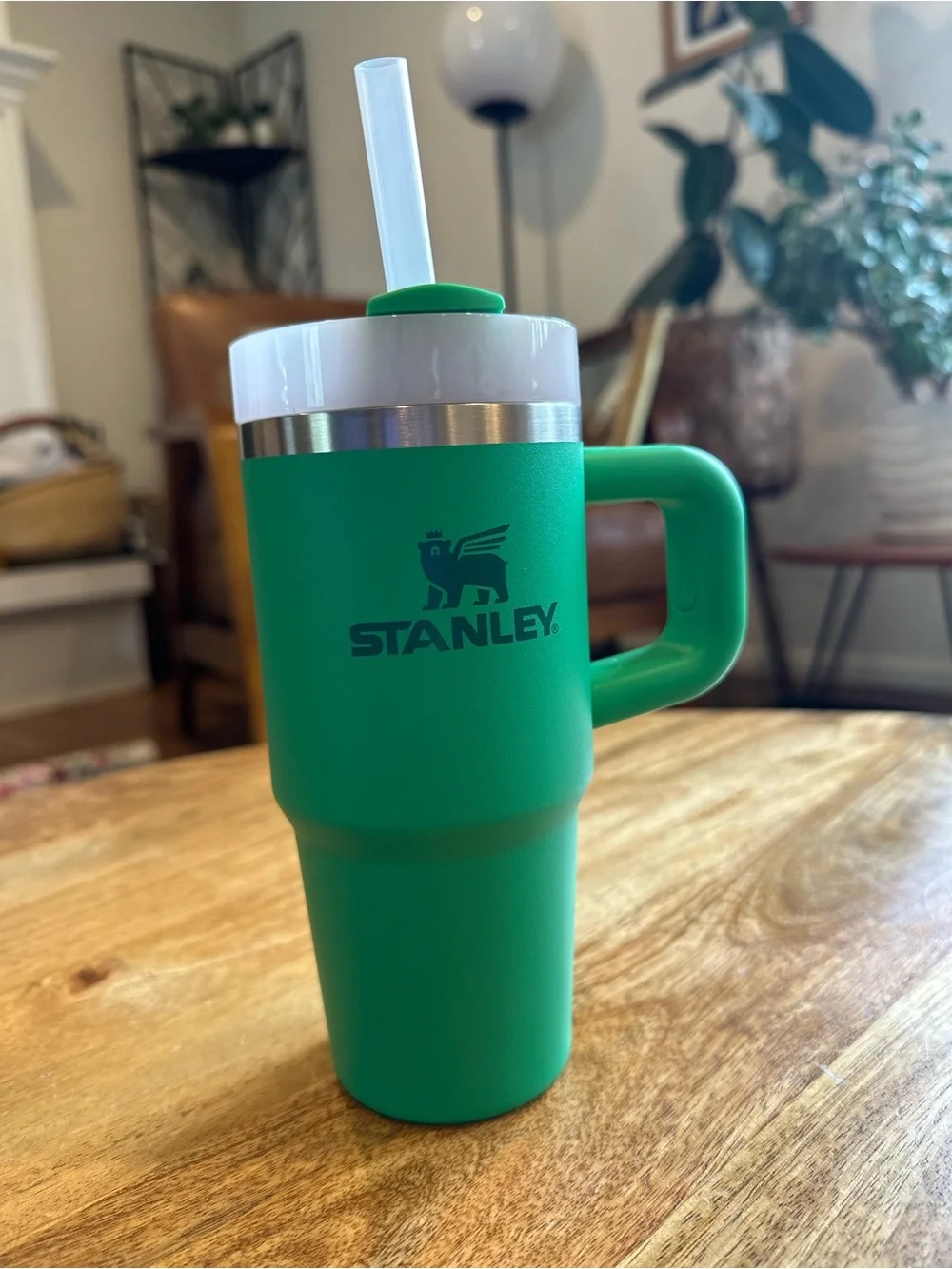 NWOT- Stanley Quencher H2.O - 14 oz - Green Travel Tumbler with Handle & Straw - Picture 3 of 5